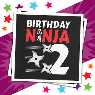 2 Jahre altes Ninja Party Sterne Kinder 2. Geburts Serviette