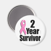 2 Jahre Brustkrebserkrankung Magnet (Vorderseite/Rückseite)