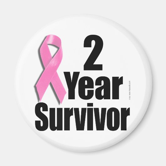 2 Jahre Brustkrebserkrankung Magnet (Vorne)