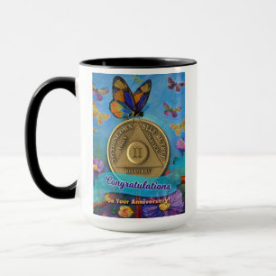 2 Jahre CUSTOM NAME AA Schmetterlinge Blumen Tasse