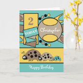 2 Jahre Jeglicher Alter Ladvögel braun Türkis Karte (Gelbe Blume)