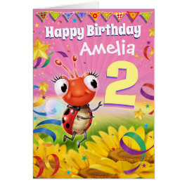 2 Jahre Kinderwunschkarte Kleine Ladybug Bereich