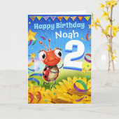 2 Jahre Kinderwunschkarte Kleine Ladybug Bereich Karte (Gelbe Blume)