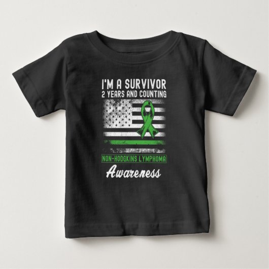 2 Jahre Krebs freie Non-Hodgkins Lymphoma Survivor Baby T-shirt (Vorderseite)