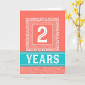 2 Jahre Mitarbeiterjubiläum - dekorativ Karte (Gelbe Blume)