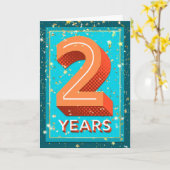 2 Jahre Mitarbeiterjubiläum - kühne Zahlen Karte (Gelbe Blume)