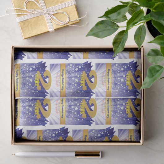 2 Jahre nüchterner Jahrestag kühne Zahl Seidenpapier (Geschenk)