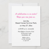 2 Jahre Party Einladung der Brustkrebserkrankung (Rückseite)