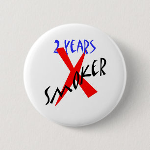 2 Jahre Rot X-Raucher Button