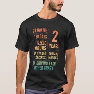 2 Jahre verheiratet Lustiger 2. Hochzeitstag T-Shirt