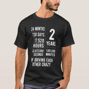 2 Jahre verheiratet Lustiger 2. Hochzeitstag T-Shirt