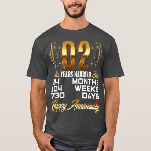 2 Jahre Verheirateter 2. Hochzeitstag T-Shirt