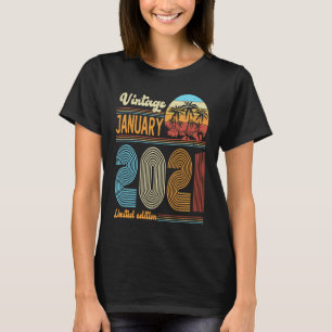 2 Jahre Vintager Geburtstag Januar 2021 Mädchen B T-Shirt