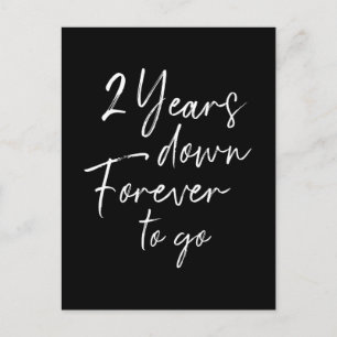 2 Jahre vorbei für immer zu gehen 2. Hochzeitstag Postkarte