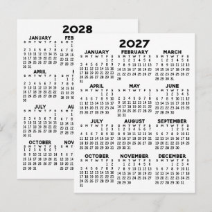 2-Jahres-Kalender - Basic Minimal Postkarte