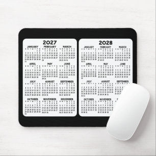 2-Jahres-Kalender - Jahresansicht 2027 2028 Mousepad