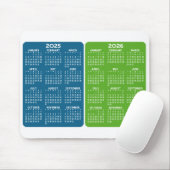 2-Jahres-Kalender - Jahresansicht blau grün Mousepad (Mit Mouse)