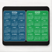 2-Jahres-Kalender - Jahresansicht grün blau Mousepad (Vorne)