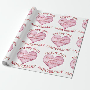 2. Jahrestag Geschenkpapier