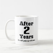 2. Jahrestag (lustig) Kaffeetasse (Links)