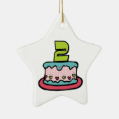 2-jährige Geburtstagstorte Keramikornament (Rechts)