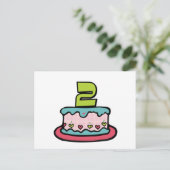 2-jährige Geburtstagstorte Postkarte (Stehend Vorderseite)