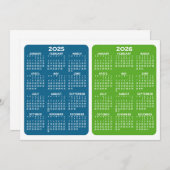2-jährige Kalenderansicht - blau grün (Vorne/Hinten)