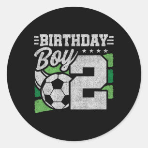 2-jähriger Fußball-Geburtstag - Jungen 2. Geburtst Runder Aufkleber