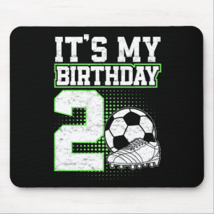 2-jähriger Fußballjunge Es ist mein 2. Geburtstag Mousepad
