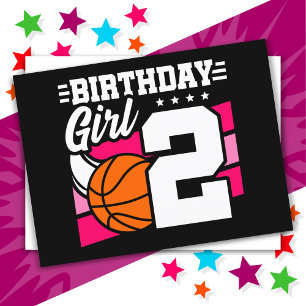 2-jähriges Basketball-Party 2. Geburtstag Mädchen Postkarte