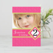 2-Jähriges Geburtstags-Party EinladungenZebra Einladung (Stehend Vorderseite)