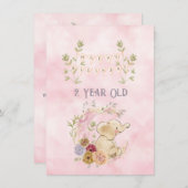 2-jähriges Glück Geburtstag Elephant Baby Girl (Vorne/Hinten)