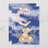 2-jähriges Glück Geburtstag Elephant Baby Girl (Vorne/Hinten)