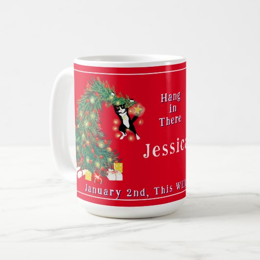 2. Januar wird alles über Weihnachten Kaffeetasse (Vorderseite Links)