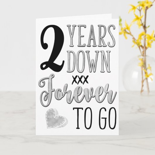 2. Jubiläum, 2 Jahre für immer zur Karte (Gelbe Blume)