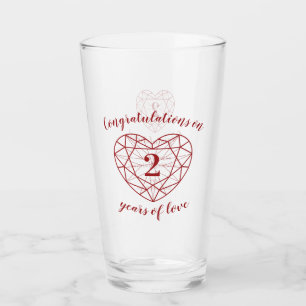 2. Jubiläum 2 Jahre Liebe Garnet Brauch Glas