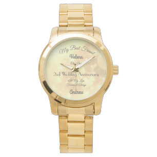 2. Jubiläum Ehefrau personalisiert Watch Armbanduhr