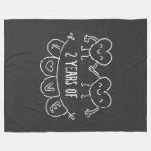 2. Jubiläum Geschenk für ihre Chalk Herz Hand Dra Fleecedecke (Vorderseite (Horizontal))