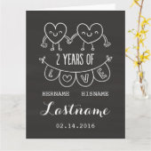 2. Jubiläum Geschenk für ihren Chalk Personalisier Karte (Gelbe Blume)