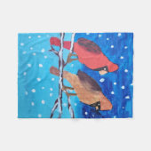 2 Kardinal auf einer Zweigniederlassung der Winter Fleecedecke (Vorderseite (Horizontal))