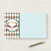 2 Kariertes Hirschspringen auf einer Raute Muster Post-it Klebezettel (Auf Schreibtisch)