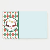 2 Kariertes Hirschspringen auf einer Raute Muster Post-it Klebezettel (Vorderseite)