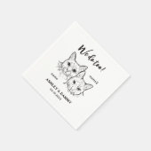 2 Katzen Gesichtspferd Wir machen zu Cocktail Hoch Serviette (Ecke)