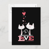 2 Katzen in Liebe | Valentine Themed Postkarten (Vorne/Hinten)