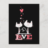 2 Katzen in Liebe | Valentine Themed Postkarten (Vorderseite)