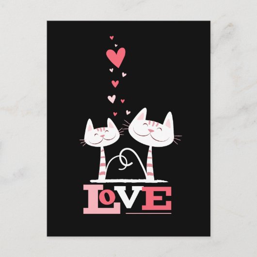 2 Katzen in Liebe | Valentine Themed Postkarten (Vorderseite)