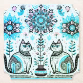 2 Katzen Untersetzer (Vorderseite)