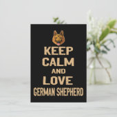 2 Keep Calm And Love German Shepherd Einladung (Stehend Vorderseite)