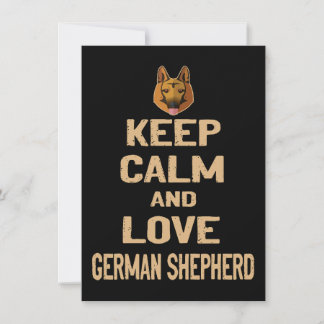 2 Keep Calm And Love German Shepherd Einladung