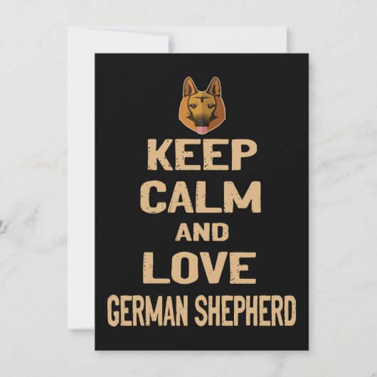 2 Keep Calm And Love German Shepherd Einladung (Vorderseite)